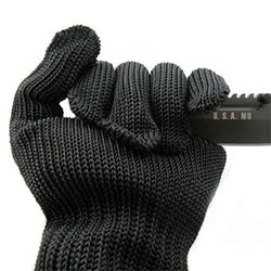 Антипорезные кевларовые удлинённые перчатки черные XL