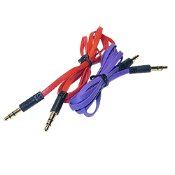 Аудио кабель цветной джек-джек 3.5 мм, длина 1 метр