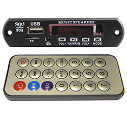Панельный MP3 bluetooth проигрыватель c fm и дисплеем, 12 Вольт