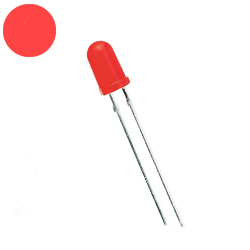 Светодиод сверхъяркий 3 мм диффузный красный