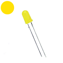 Светодиод 3 мм диффузный жёлтый