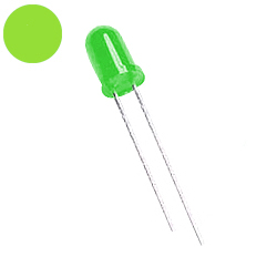 Светодиод сверхъяркий 5 мм диффузный зелёный