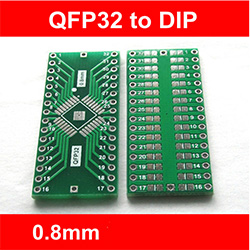 Плата-переходник двусторонняя QFP32 0.8мм на DIP32