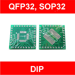 Плата-переходник двусторонняя QFP32 SOP32 0.8мм на DIP