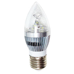 Светодиодная лампа 3 ватта с цоколем Е27 «свечка» (нейтральный белый)