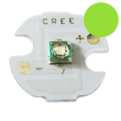 Зелёный cветодиод CREE XP-E R3 на алюминиевой базе 14мм