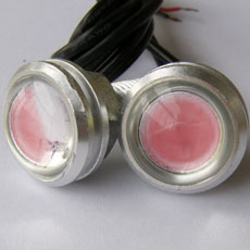 Светодиодная красная лампа-болт 3 ватта, 24 мм серебристый корпус