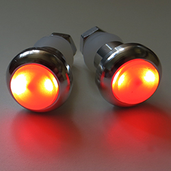 Светодиодные заглушки для велосипедного руля (серебристый корпус)