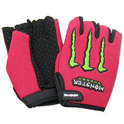 Велосипедные перчатки «Moster energy» без пальцев, красные