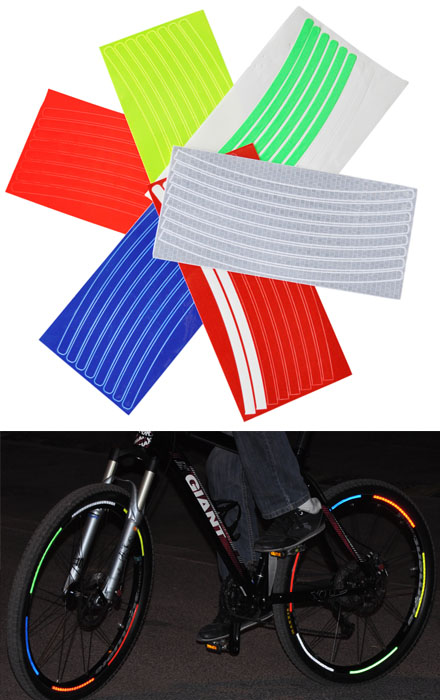 Набор сиреневых световозвращающих наклеек для велосипеда
