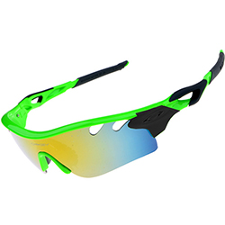 Универсальные очки в спортивном стиле 7886 зелёно-чёрная оправа