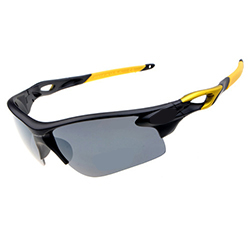 Универсальные очки в спортивном стиле 9053 чёрная-золотая оправа