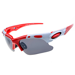 Универсальные очки в спортивном стиле 5518 красно-белая оправа