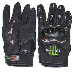 Перчатки PRO-BIKER monster energy (вело-, мото спорт), чёрные,  XL