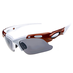 Универсальные очки в спортивном стиле 5518 бело-оранжевая оправа