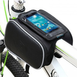 Велосипедная сумка на раму с прозрачным карманом для телефона