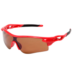 Универсальные очки в спортивном стиле 7012 красно-чёрная оправа