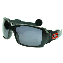 Универсальные очки в спортивном стиле в чёрной оправе, тёмные стёкла