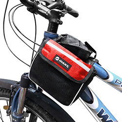 Велосипедная сумка на раму (чёрно-красная)