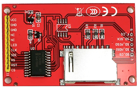 Дисплей для Arduino 176х220 2,2  дюйма + SD ридер