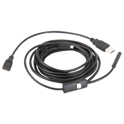 USB+microUSB камера-эндоскоп с подсветкой, 7мм, (1 метр)
