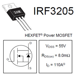 IRF3205 55v, 110A, 8mΩ, logic level MOSFET. Демонтаж