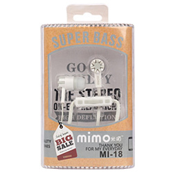Внутриканальные наушники «Mimo Super Bass» (бело-серые)