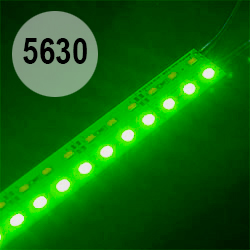 LED полоса на алюминиевой основе, 72 диода 5630 на метр, зелёная