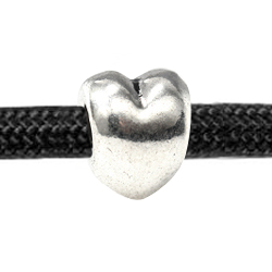 Металлическая бусина «Сердечко» для браслетов из паракорда