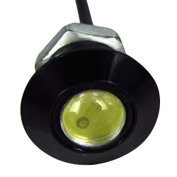 Светодиодная белая лампа-болт 1,5 ватта, 23 мм черный широкий обод