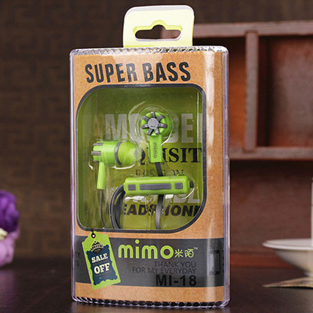 Внутриканальные наушники «Mimo Super Bass» (зелёные)