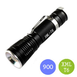 Фокусируемый фонарь 900 люмен на светодиоде CREE XM-L T6 черный