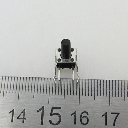 Кнопка без фиксации 6*6*7 мм боковой монтаж 2 контакта с креплением