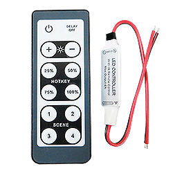 Мини-контроллер одноцветных светодиодных лент + пульт 12 кнопки