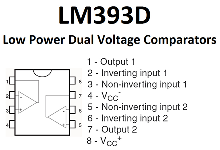 Двойной компаратор LM393, Dip-8