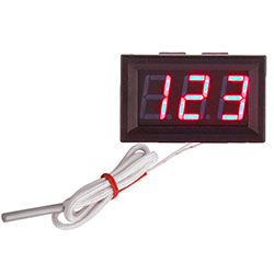 Термометр на термопаре красный от -30 до +800 градусов, черный корпус