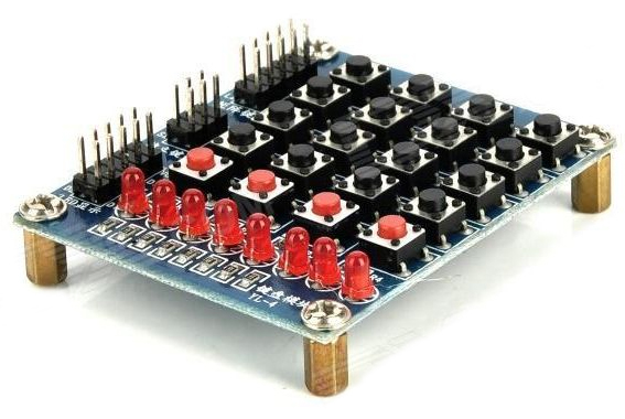 Кнопочная матричная клавиатура 4х5. 8 светодиодов.