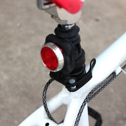 Круглый велосипедный фонарь со встроенным аккумулятором, красный свет