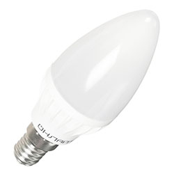 Светодиодная лампа Онлайт 6 ватт с цоколем Е14 «свеча» (белый теплый)