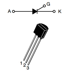 Тиристор MCR100-6 0.8A, 600V