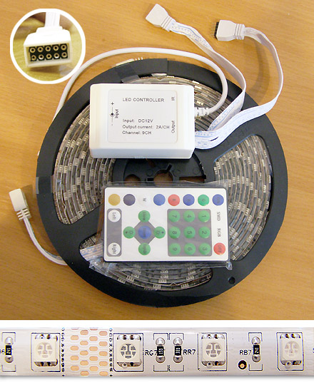 Светодиодная лента RGB «Бегущая волна» закрытая 5м + контроллер