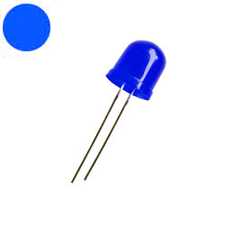Светодиод сверхъяркий диффузный 10 мм синий