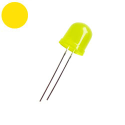 Светодиод сверхъяркий диффузный 10 мм желтый