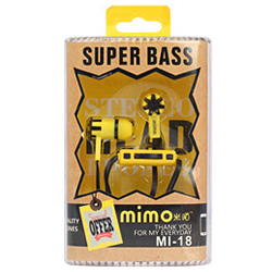 Внутриканальные наушники «Mimo Super Bass» (жёлто-чёрные)