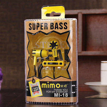 Внутриканальные наушники «Mimo Super Bass» (жёлто-чёрные)