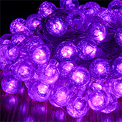 Гирлянда светодиодная - прозрачные шары с пузырями, сиреневый свет