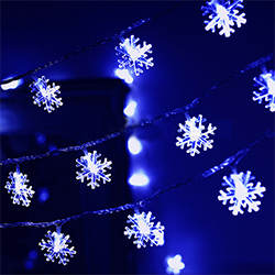Гирлянда светодиодная «Снежинки» 10 метров 100 фонариков синяя
