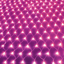 Светодиодная гирлянда-сетка  96 LED 1.5 х 1.5 м розовый цвет