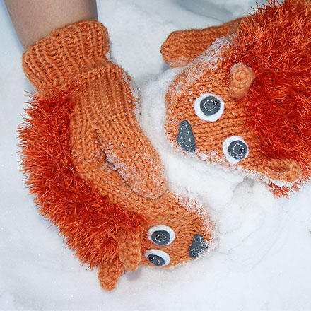 Ежовые рукавицы оранжевые (M)