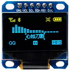 Дисплей OLED 0.96, желтый, голубой, SPI/I2C